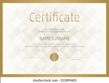 Certificate, Diploma of completion, vector design template