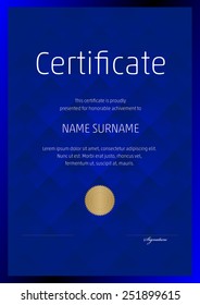 Certificate, Diploma of completion, vector design template