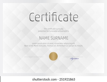 Certificate, Diploma of completion, vector design template