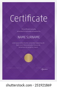 Certificate, Diploma of completion, vector design template