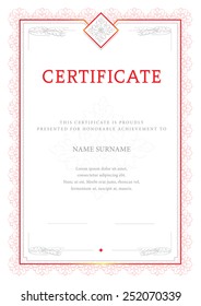 Certificate, Diploma of completion, vector design template