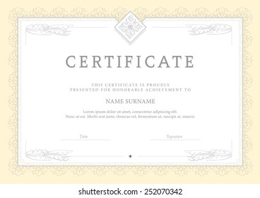 Certificate, Diploma of completion, vector design template