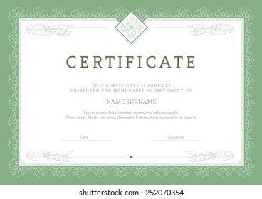 Certificate, Diploma of completion, vector design template