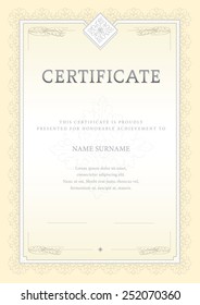 Certificate, Diploma of completion, vector design template