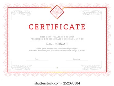Certificate, Diploma of completion, vector design template