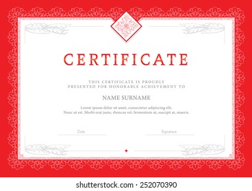 Certificate, Diploma of completion, vector design template