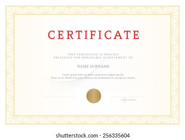 Certificate, Diploma of completion, vector design template