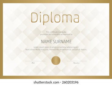 Certificate, Diploma of completion, vector design template