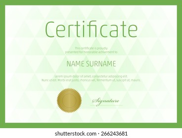 Certificate, Diploma of completion, vector design template