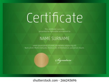 Certificate, Diploma of completion, vector design template