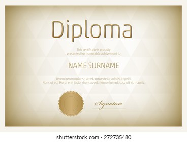 Certificate, Diploma of completion, vector design template
