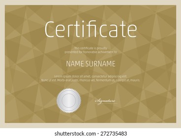 Certificate, Diploma of completion, vector design template