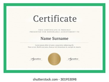 Certificate, Diploma of completion, vector design template