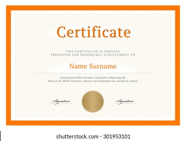 Certificate, Diploma of completion, vector design template