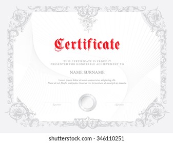 Certificate, Diploma of completion, vector design template