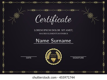 Certificate, Diploma of completion, vector design template.