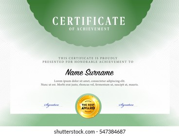 Certificate, Diploma of completion, vector design template