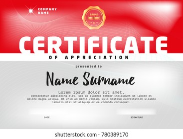 Certificate, Diploma of completion, vector design template
