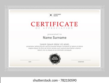 Certificate, Diploma of completion, vector design template