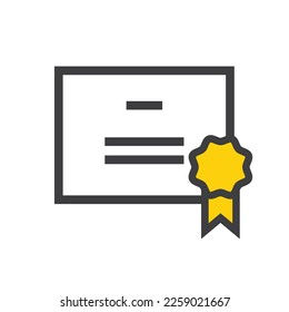 Certificate, Diploma of Completion Vector Icon Illustration