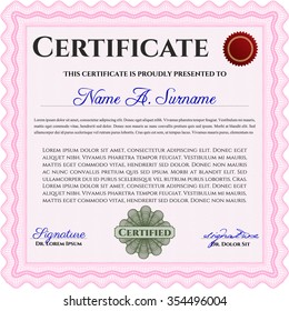 Certificado. Diploma de terminación.Diseño moderno. Con fondo. 