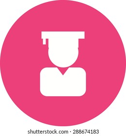 Certificate, diploma, convocation, degree icon vector image. Can also be used for education, academics and science. Suitable for use on web apps, mobile apps and print media.