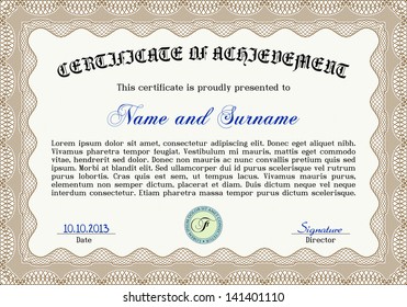 Certificate, diploma or coupon template.