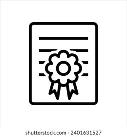 Certificate diploma degree vector icon