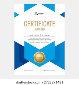Diseño del certificado y del diploma, fondo geométrico creativo del triángulo, estilo plano