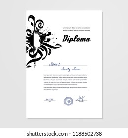 Certificate, Diploma - design template. A vector.