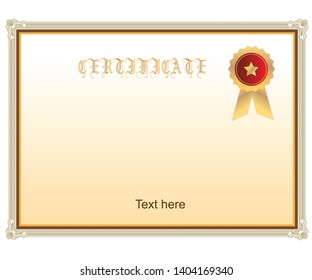 Certificate or diploma design template vector illustration - Vector