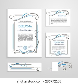 Certificate, Diploma, design template. A vector.