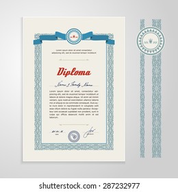 Certificate, Diploma, design template. A vector.