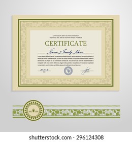 Certificate, Diploma, design template. A vector.