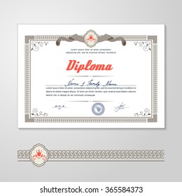 Certificate, Diploma, design template. A vector.
