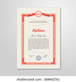 Certificate, Diploma, design template. A vector.