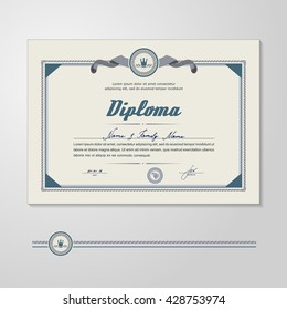 Certificate, Diploma, design template. A vector.