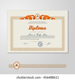 Certificate, Diploma, design template. A vector.
