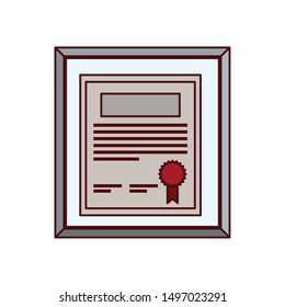 certificate diploma in frame icon
