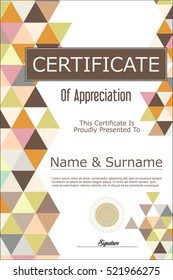 Certificate or diploma geometric design template