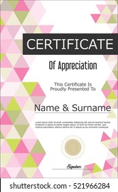 Certificate or diploma geometric design template