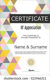 Certificate or diploma geometric design template