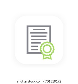 certificate, diploma icon