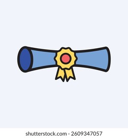 Certificate or Diploma Icon - Course Completion and Academic Recognition