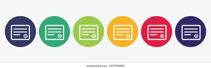 Certificate diploma icon set on white background.