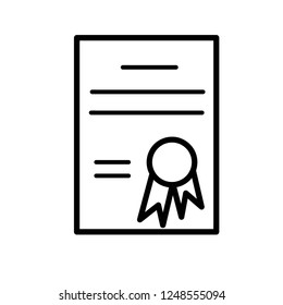 Certificate diploma icon. Vector illustration on isolated background. Business concept certificate pictogram.