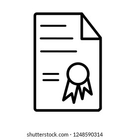 Certificate diploma icon. Vector illustration on isolated background. Business concept certificate pictogram.