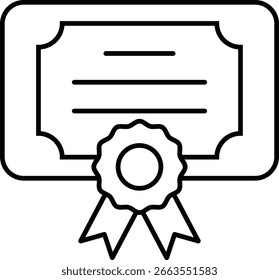 Symbol für Zeugnis oder Diplom. Vektorgrafik, die Leistung, Auszeichnung, Ausbildung, offizielles Dokument oder Akkreditierung darstellt