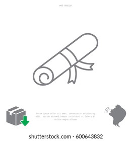 Certificate (diploma) icon. vector illustration