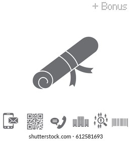 Certificate (diploma) icon. vector illustration